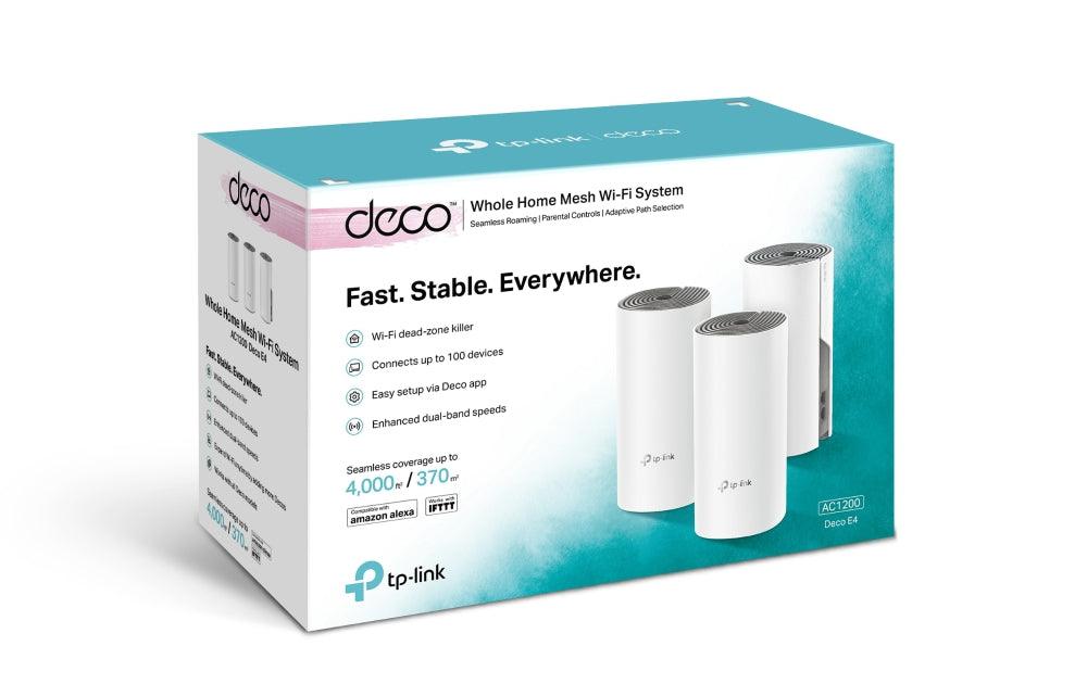 TP-Link Deco E4 (3-Pack) AC1200 Whole Home Mesh Wi-Fi System - GameStore.mt | Powered by Flutisat TP-Link Deco E4 (3-Pack) AC1200 Whole Home Mesh Wi-Fi System - GameStore.mt | Powered by Flutisat